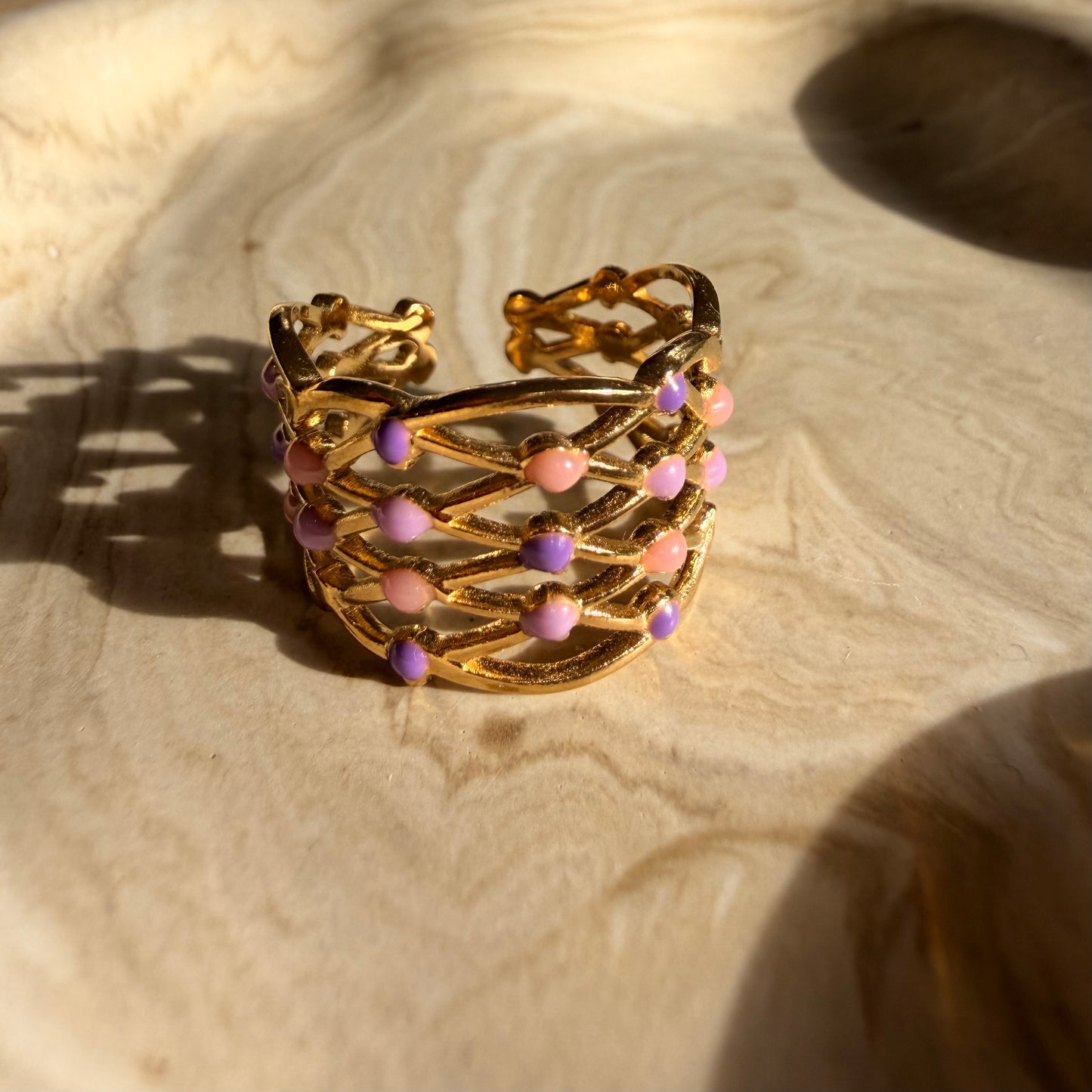 Bague Étreinte Pastel – Acier inoxydable