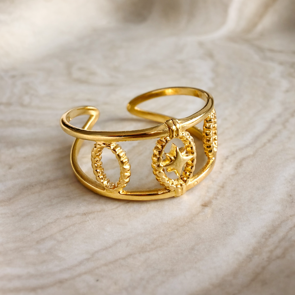Bague Éclat Stellaire - Acier Inoxydable