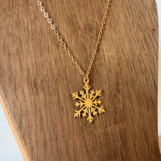 ❄️ Collier Flocon de Neige – Acier Inox