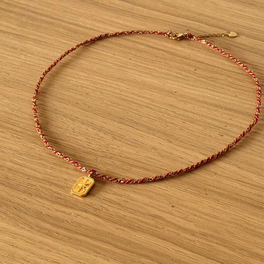 Collier torsadée, chaîne et cordon ✨
