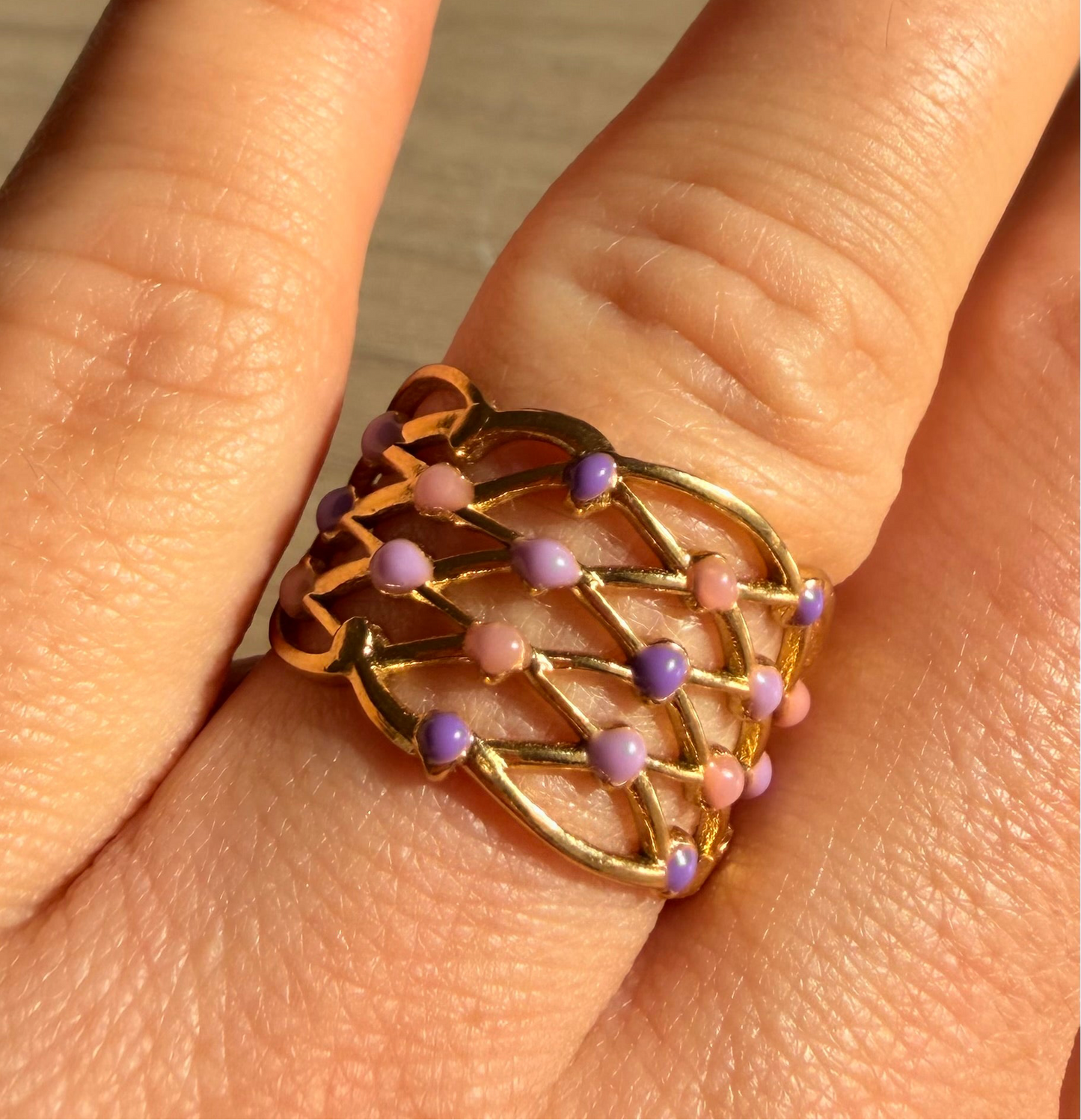 Bague Étreinte Pastel – Acier inoxydable