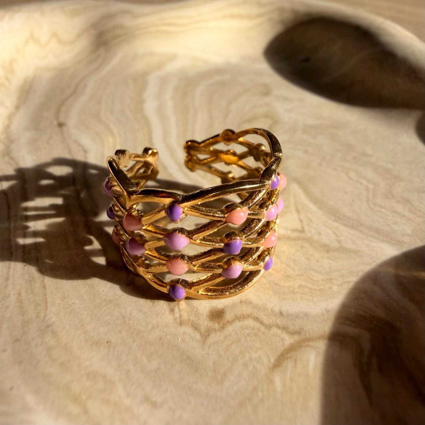 Bague Étreinte Pastel – Acier inoxydable