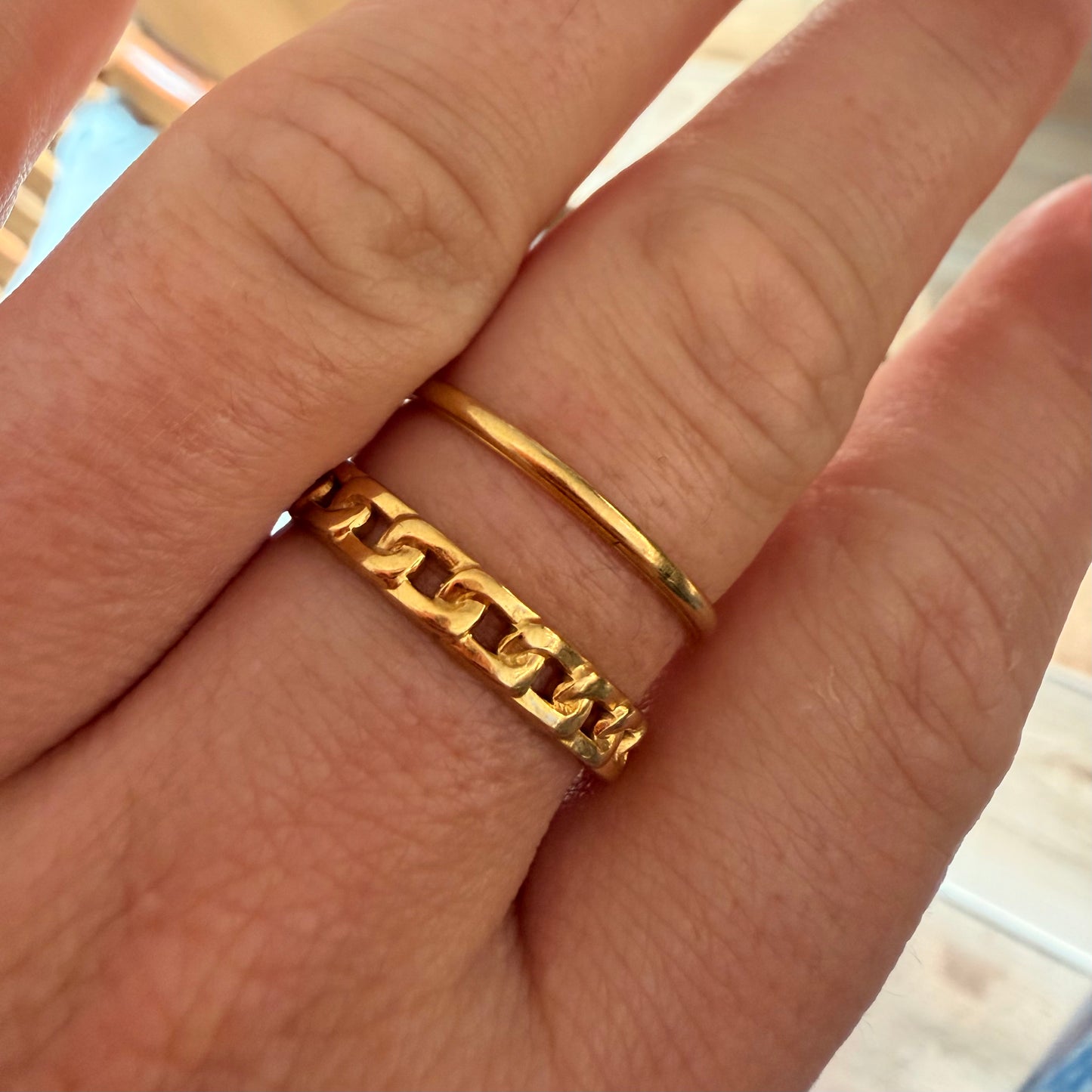 Bague Chaîne Nomade – Acier Inoxydable Or ou Argent
