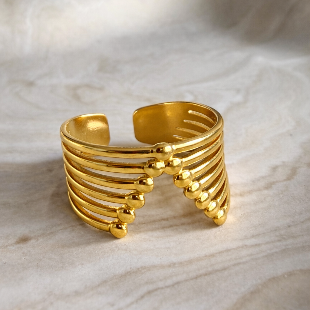 Bague Victoire – Manchette iconique en acier inoxydable
