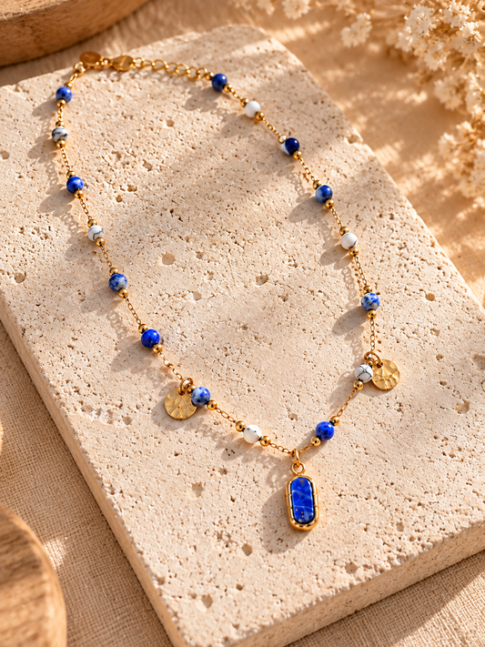 Collier Escale Lapis – Lapis-lazuli & Howlite