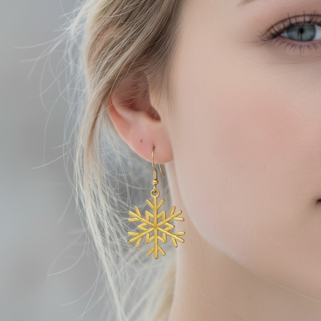 Boucles d’oreilles Flocon de Neige – Acier inoxydable
