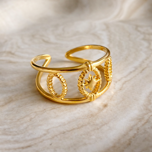 Bague Éclat Stellaire - Acier Inoxydable