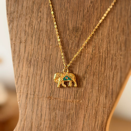 Collier Élégance Éléphant – Acier inox