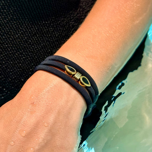 Bracelet Élastique 3 Tours – Noir ou Orange Fluo