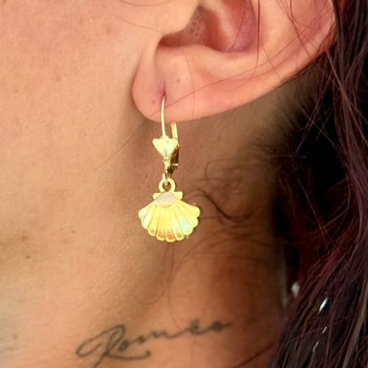 Boucles d’oreilles Coquillage Doré  Acier inox