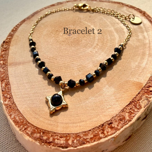 Bracelets Noirs & Dorés