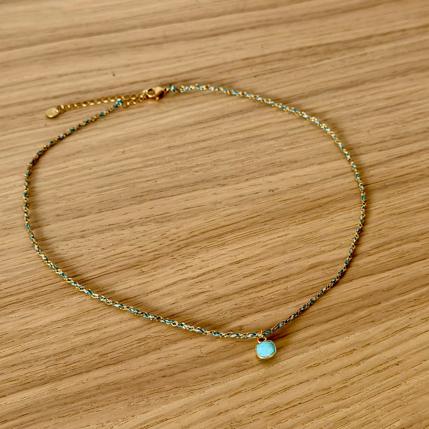 Collier Torsadé – Amazonite Bleu Lagune