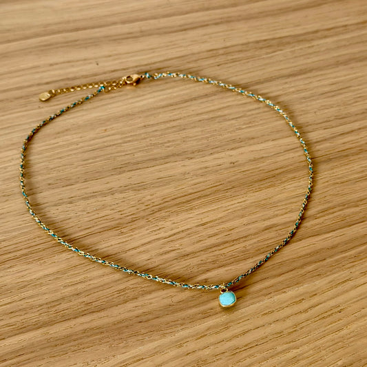 Collier Torsadé – Amazonite Bleu Lagune